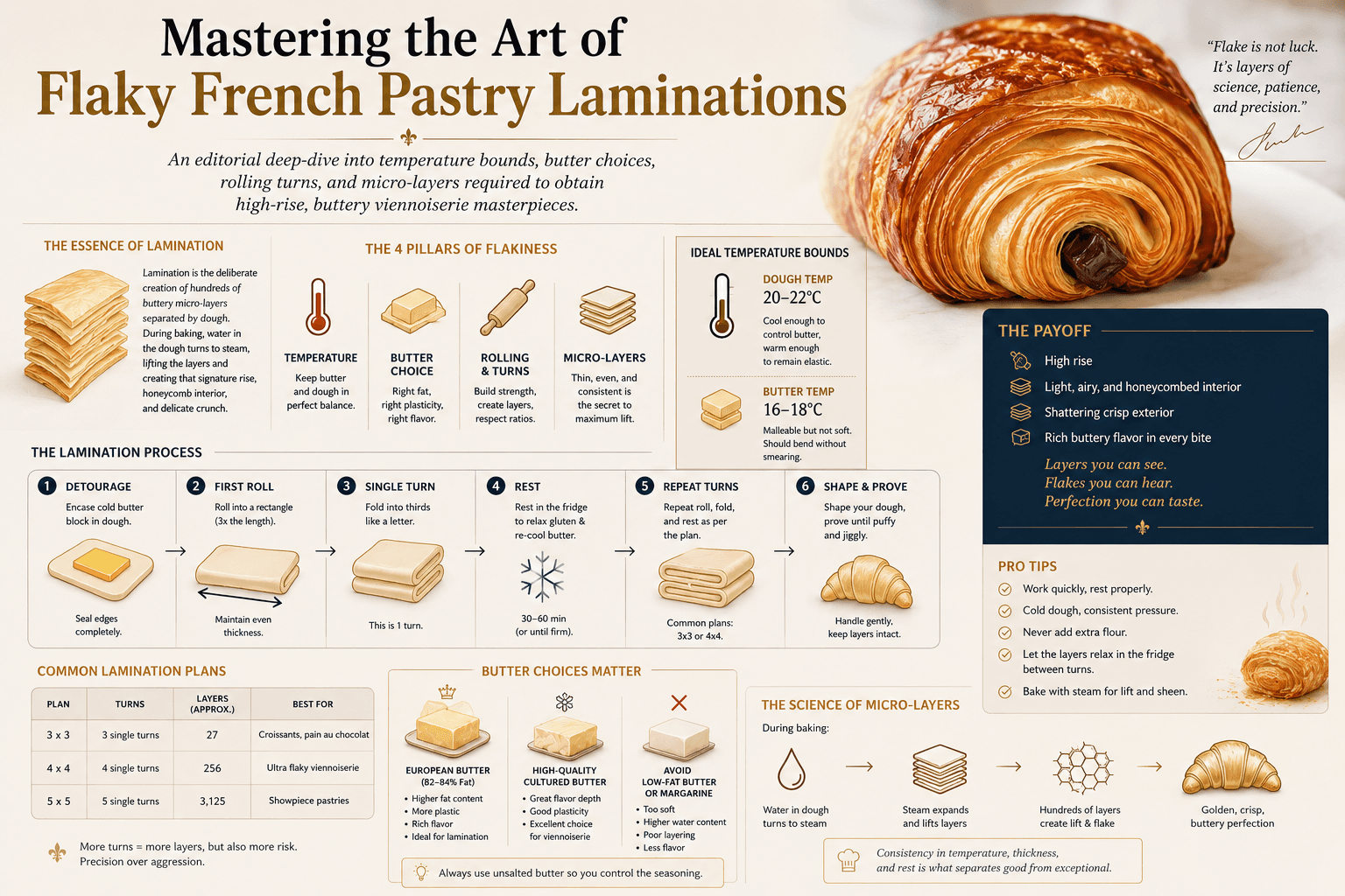 Mastering the Art of Flaky French Pastry Laminations