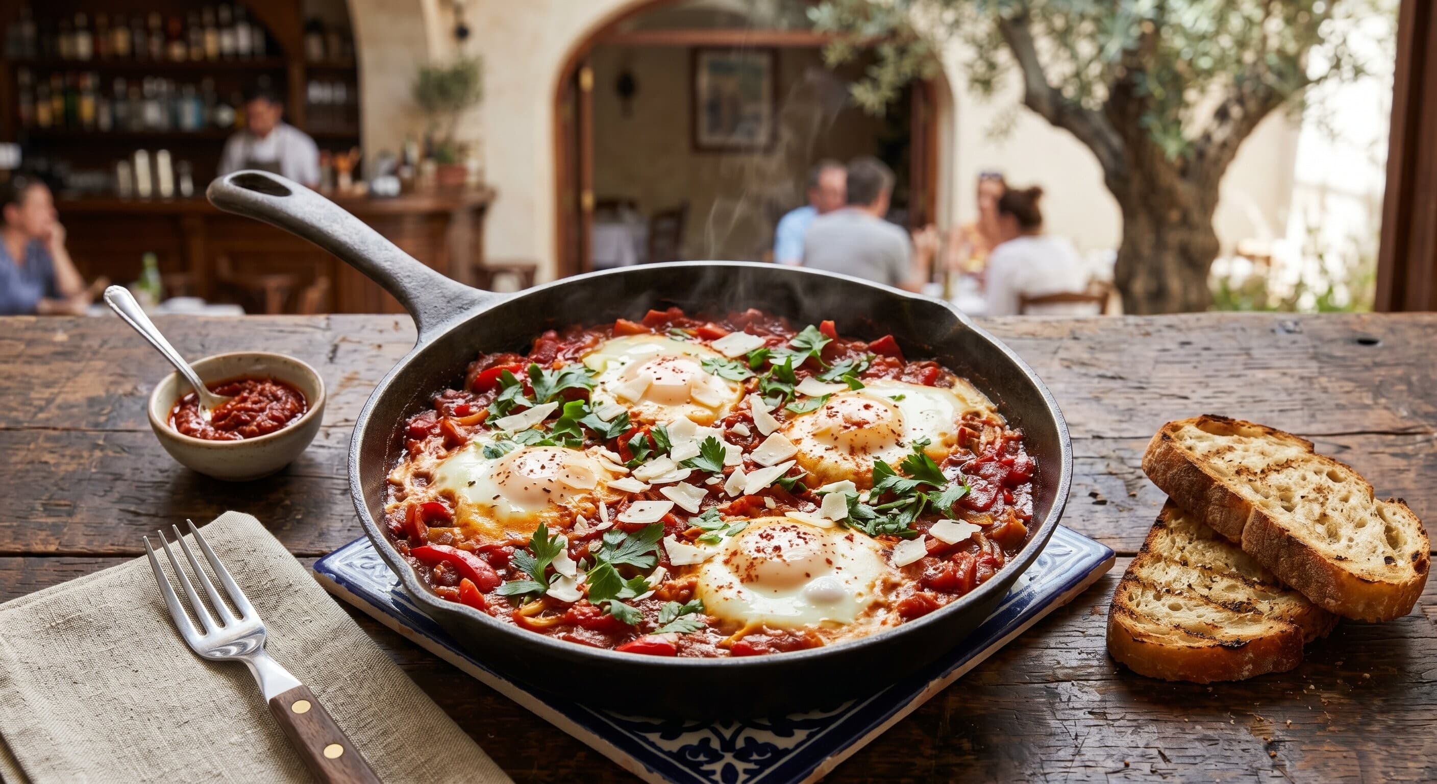 Tashkabula Shakshuka with Feta Flakes