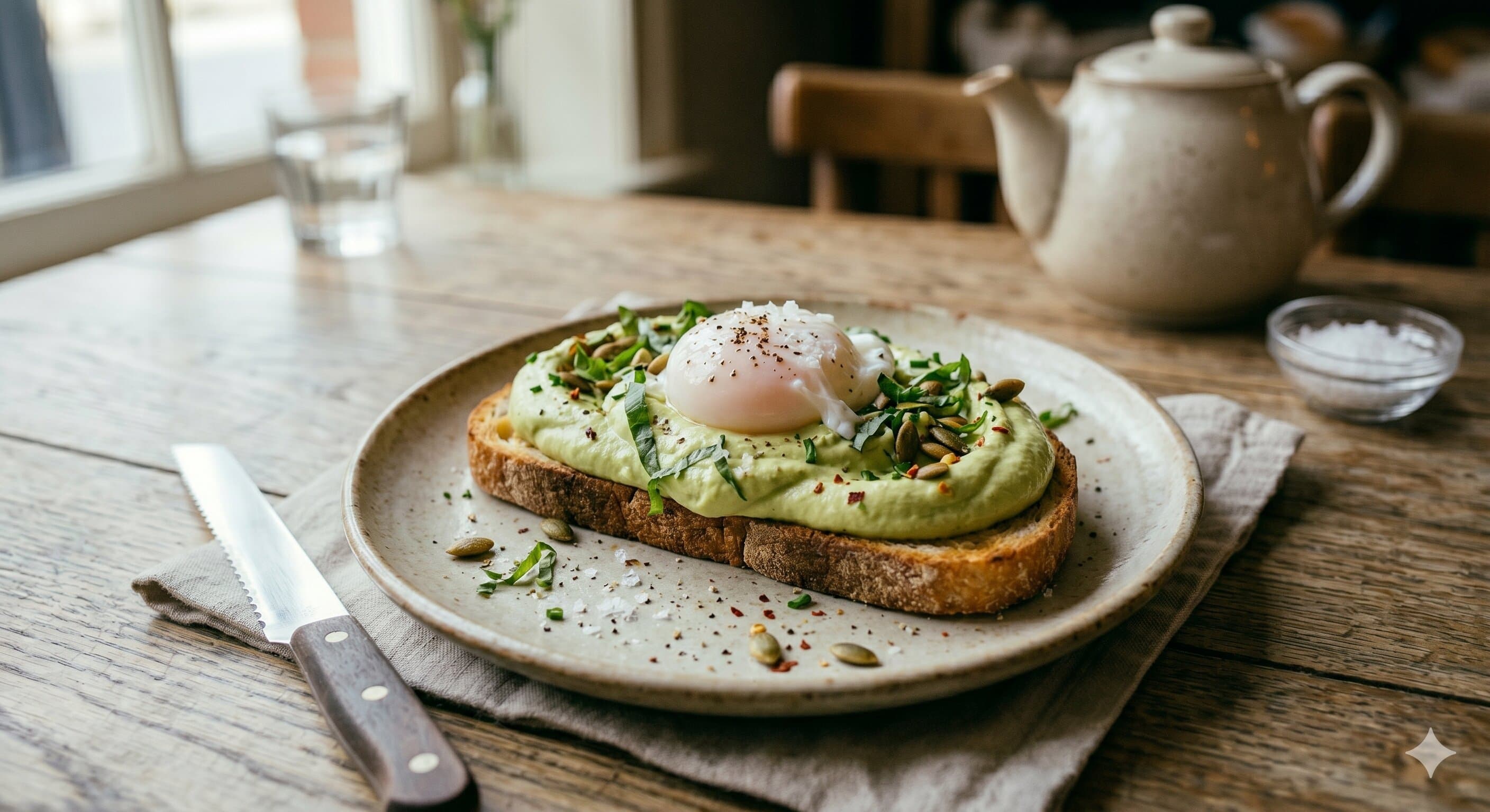 Whipped Avocado Toast & Poached Egg